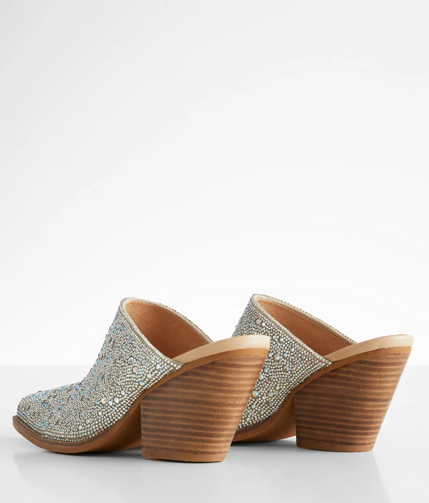 ARider Girl Sweet Rhinestone Mule Shoe Silver Hot
