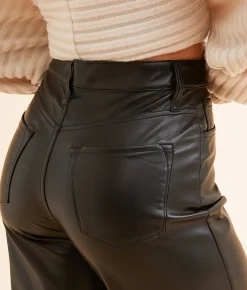 KanCan Signature 90s Wide Leg Faux Leather Pant Kaia Sale