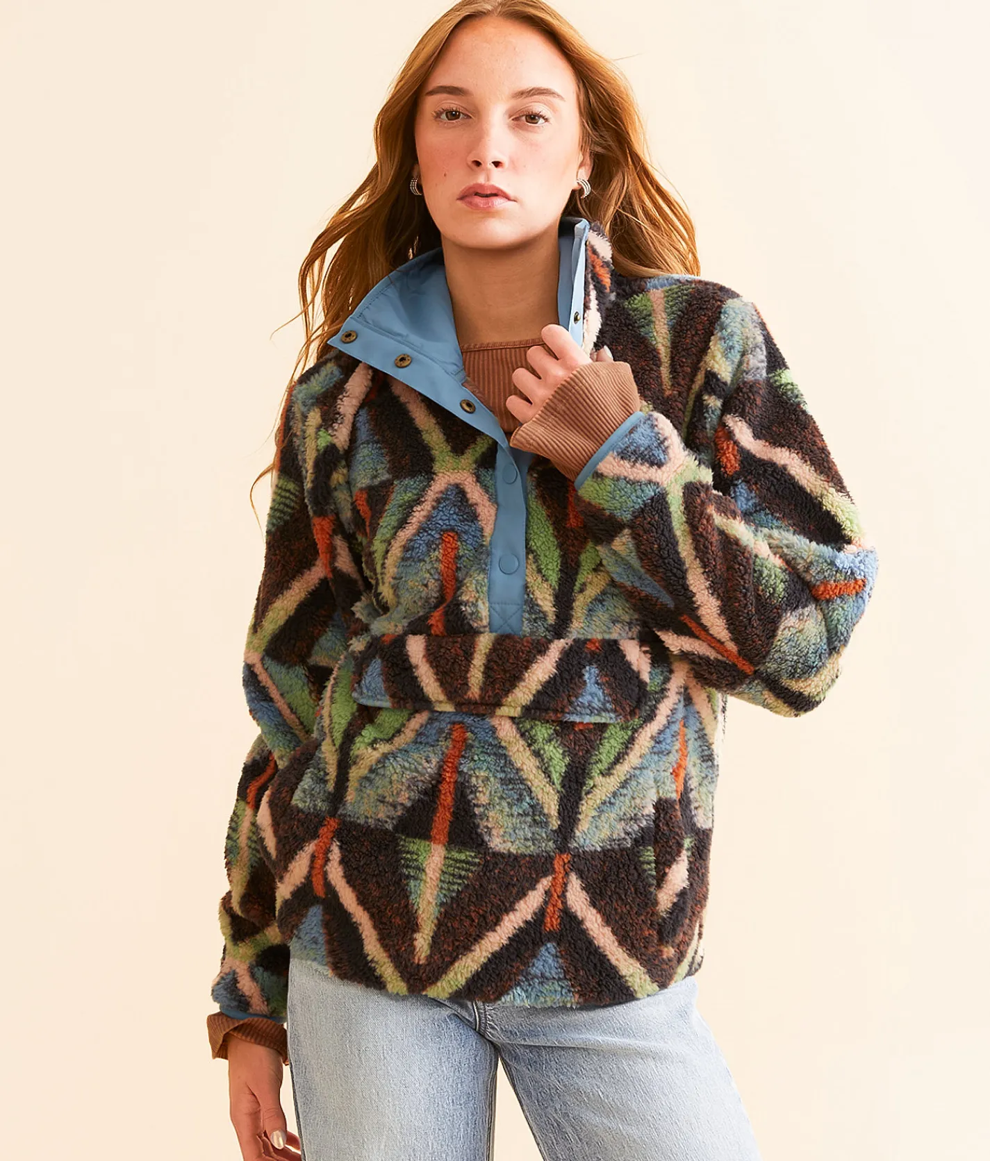 Tops | Billabong Switchback Pullover Black Multi 1