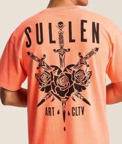Tops|Graphic T-Shirts | Sullen 3 Swords T-Shirt Neon Orange