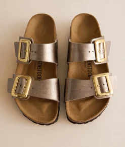 Birkenstock® Sydney Luxe Buckle Sandal Taupe Sale