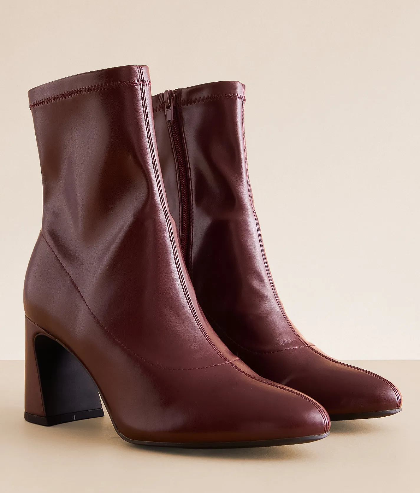 Mia Tabiona Heeled Ankle Boot Burgundy Sale