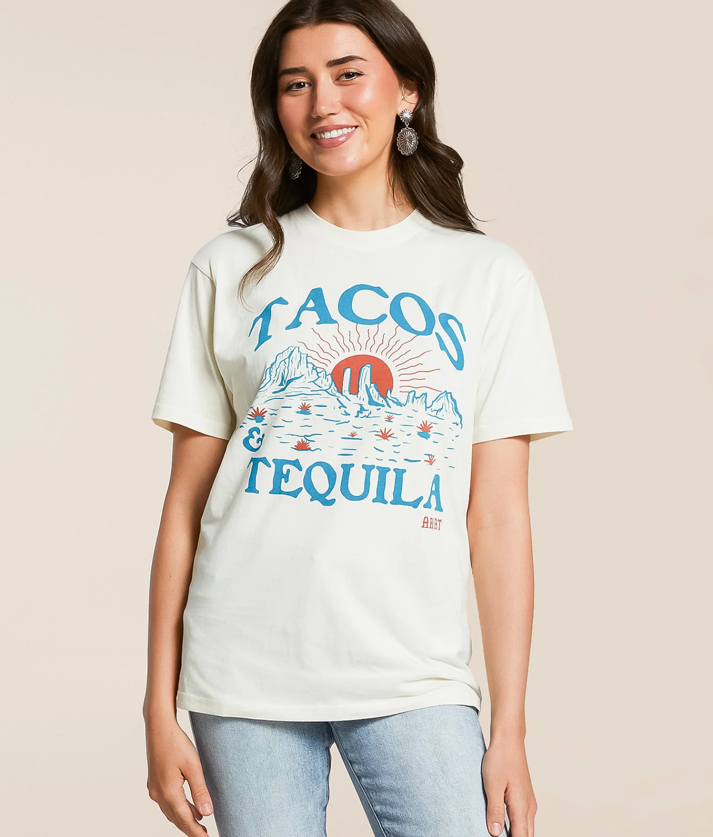 Tops | Ariat Tacos & Tequila Boyfriend T-Shirt Vanilla Ice