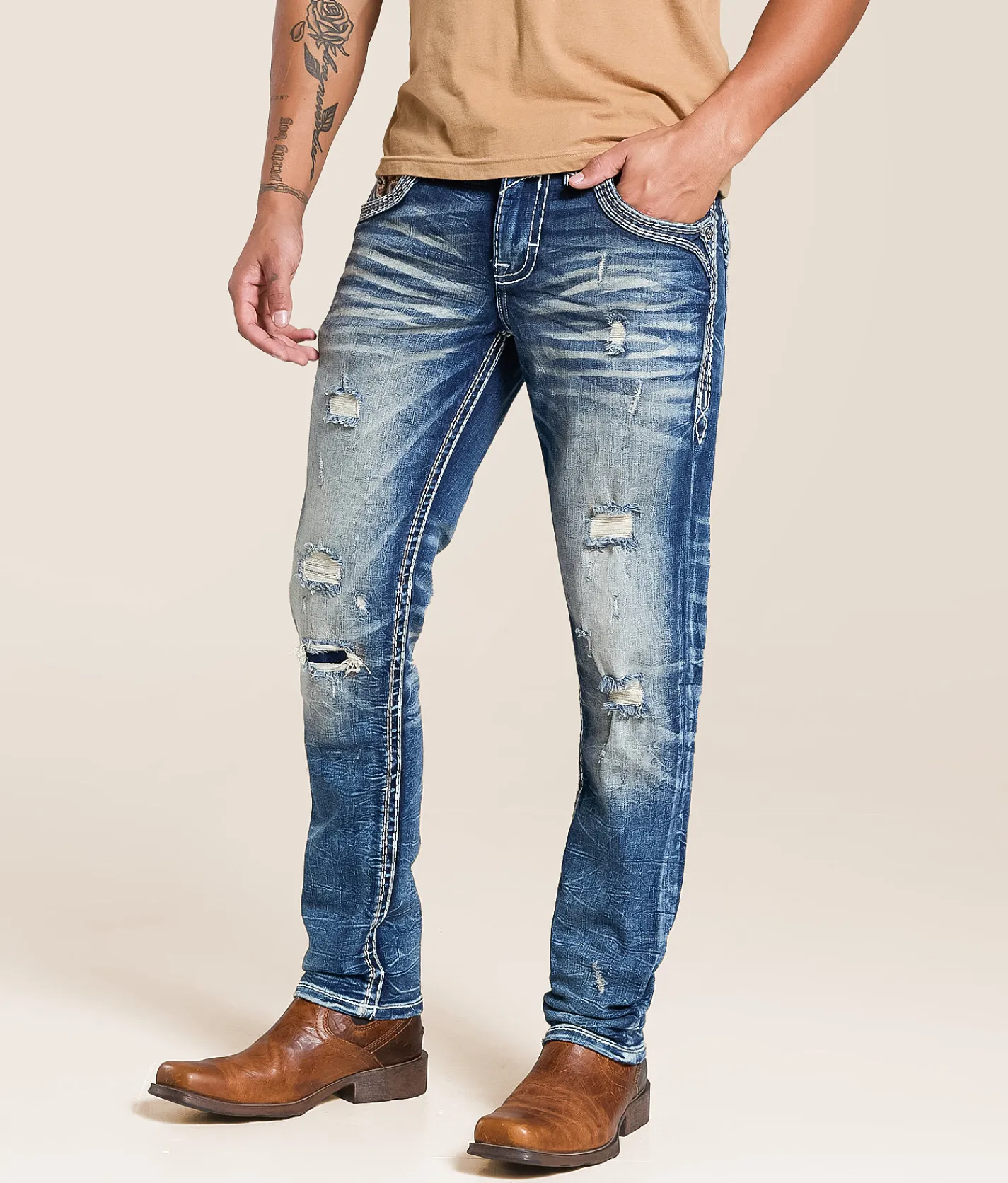 Rock Revival Tad Alternative Straight Stretch Jean Tad A203 New