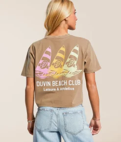 Tops | Duvin Tailwinds Cropped T-Shirt Brown