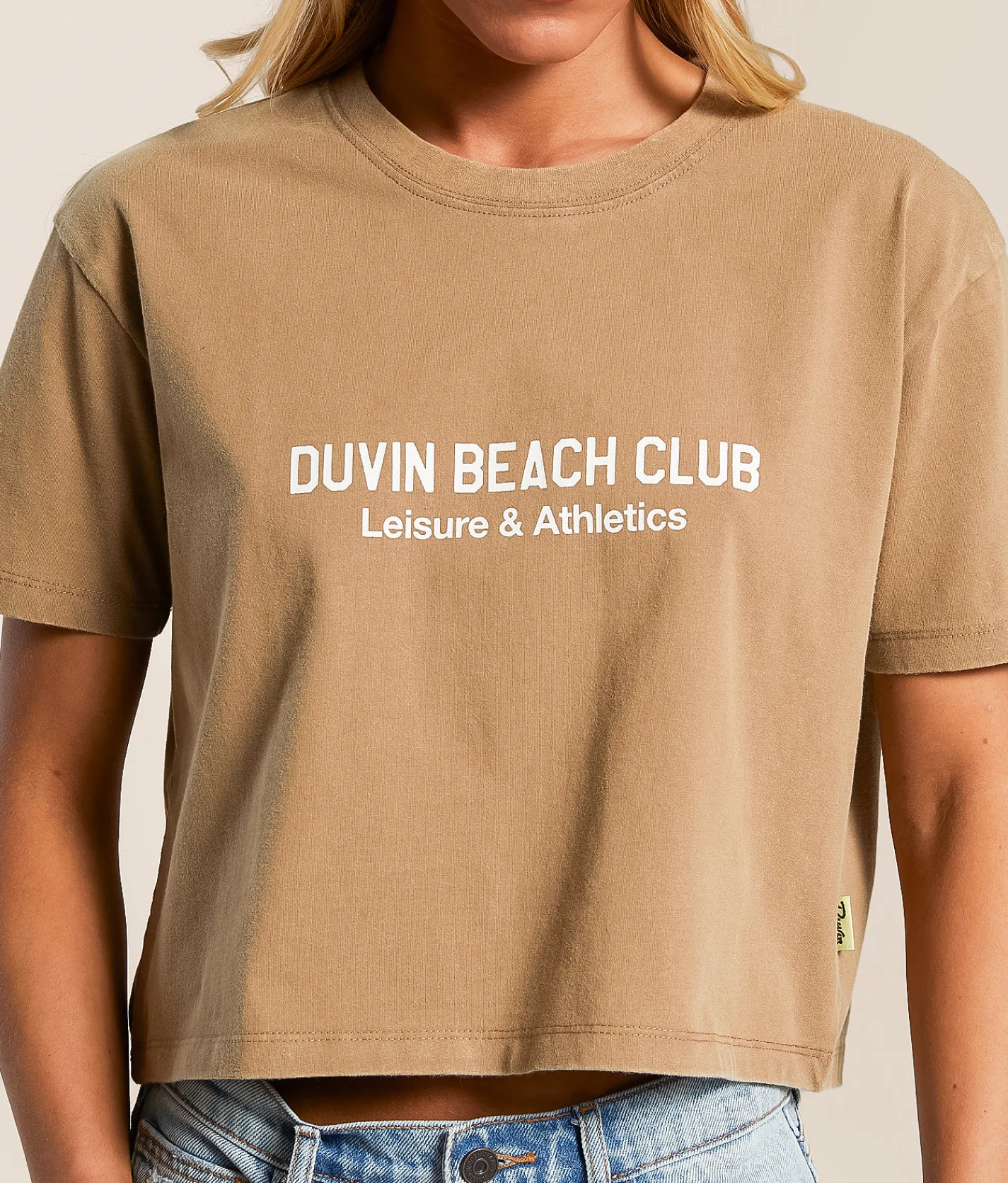 Tops | Duvin Tailwinds Cropped T-Shirt Brown