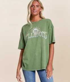 Billabong Take A Tour Oversized T-Shirt Luv Army Sale