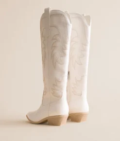 Muse & Co. Tall Western Boot White Online