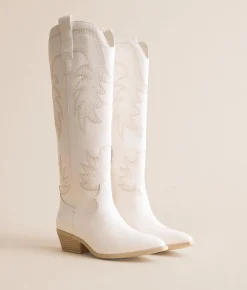 Muse & Co. Tall Western Boot White Online
