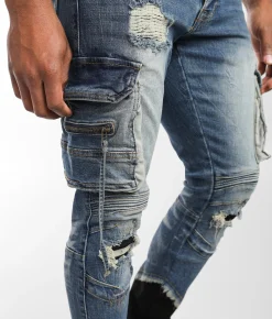 Sale Jeans|Bottoms | Smoke Rise® Taper Cargo Stretch Jean Elysian Blue