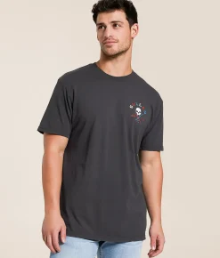 Tops|Graphic T-Shirts | Sullen Tastes Like Freedom T-Shirt Grey Pinstripe