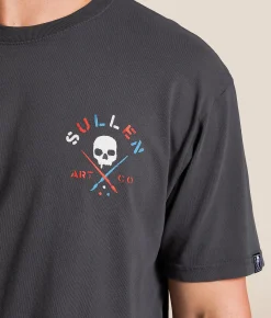 Tops|Graphic T-Shirts | Sullen Tastes Like Freedom T-Shirt Grey Pinstripe