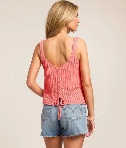 Tops | Z Supply Tate Lace-Up Two Way Sweater Tank Top Gelato
