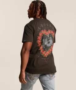 Sullen Tattooed Love T-Shirt Vintage Black Clearance
