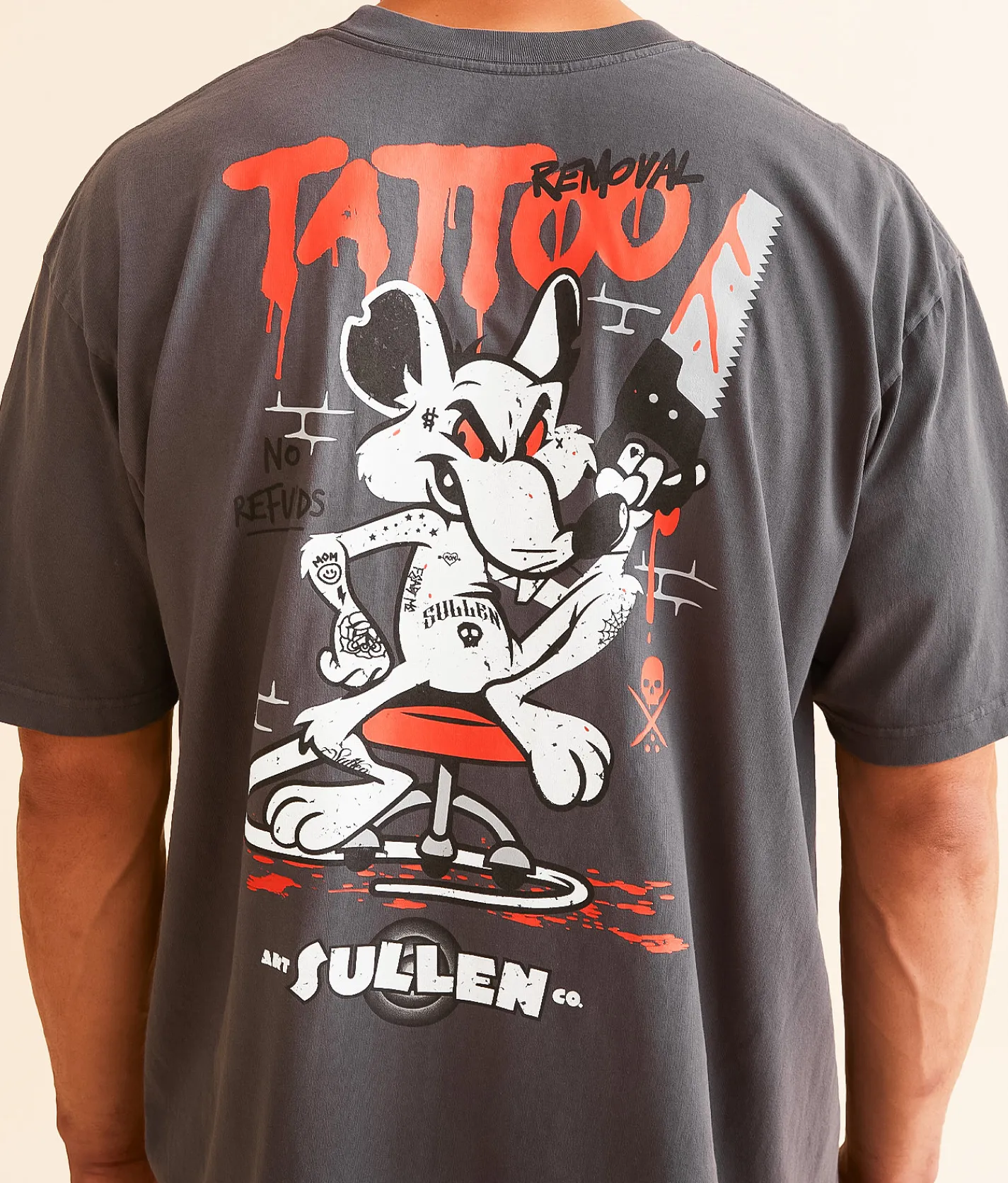 Graphic T-Shirts | Sullen Tattoo Removal T-Shirt Gray Pinstripe