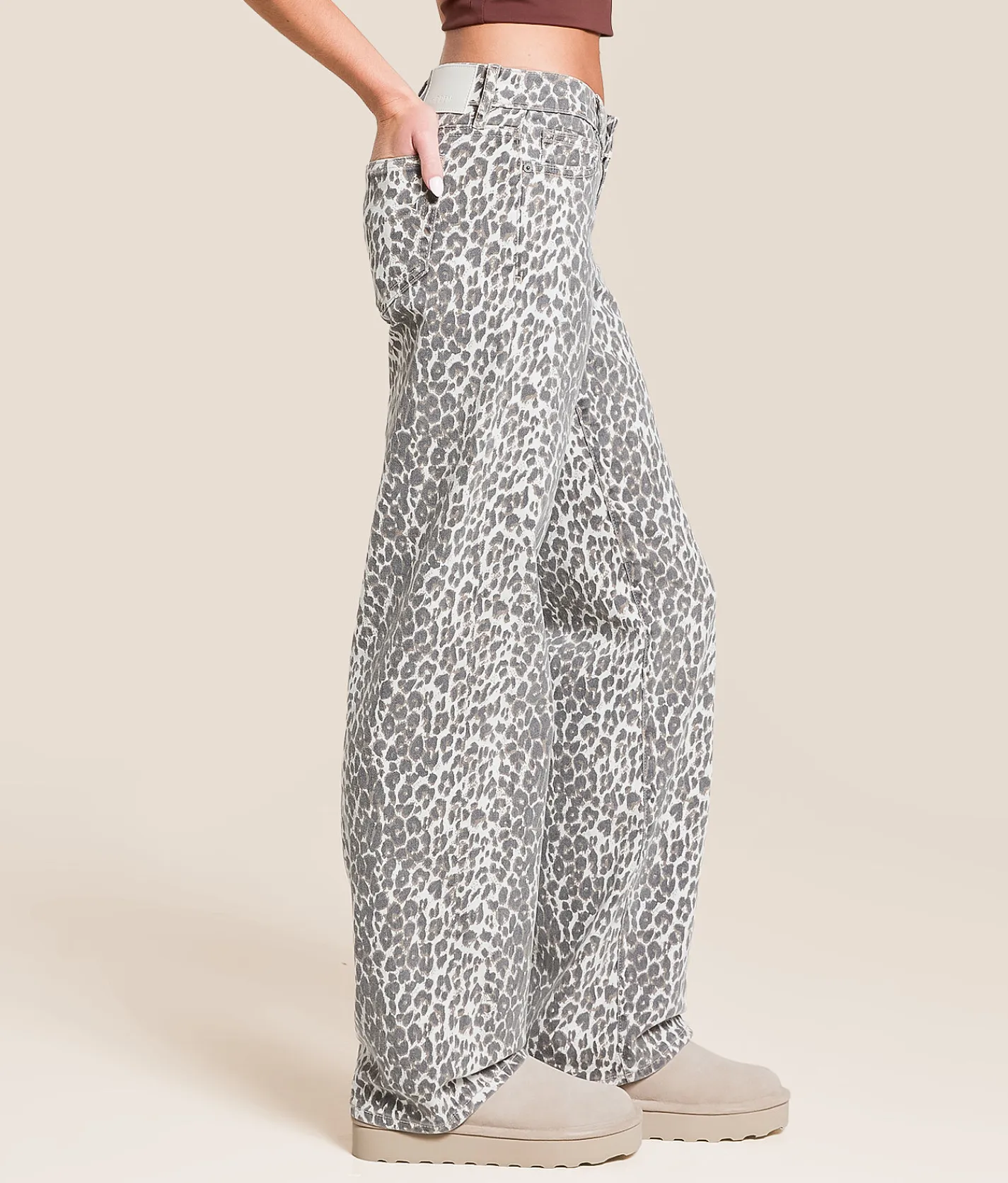HIDDEN Tatum Print Dad Stretch Jean Leopard Online