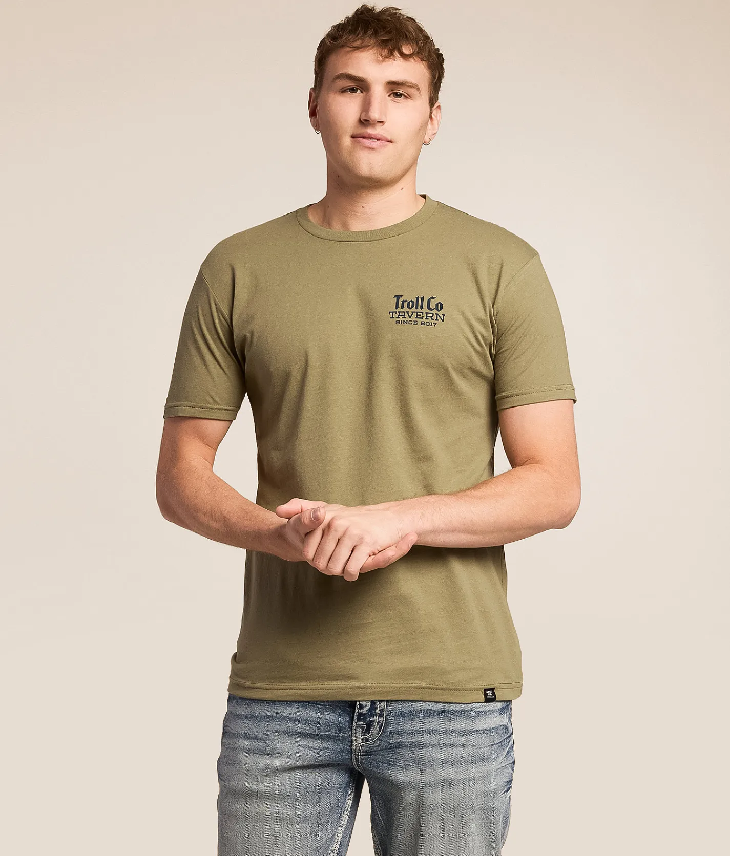 Tops|Graphic T-Shirts | Troll Co. Tavern T-Shirt Light Olive