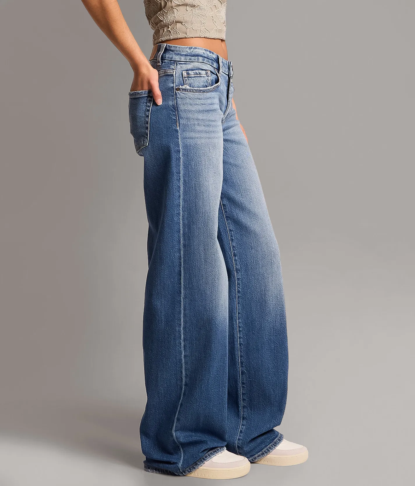 BKE Taylor Low Slung Baggy Wide Leg Stretch Jean Alonzo 2
