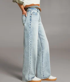 BKE Taylor Low Slung Baggy Wide Leg Stretch Jean Lepley Clearance