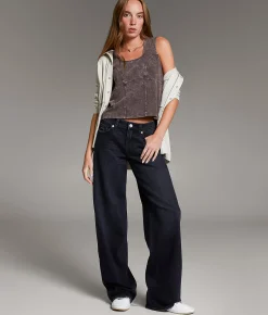 Jeans|Bottoms | BKE Taylor Low Slung Wide Leg Stretch Jean Washed Black