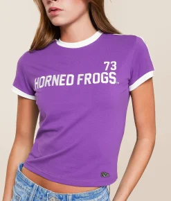 Tops | HYPE AND VICE TCU Horned Frogs Baby Cropped T-Shirt Purple