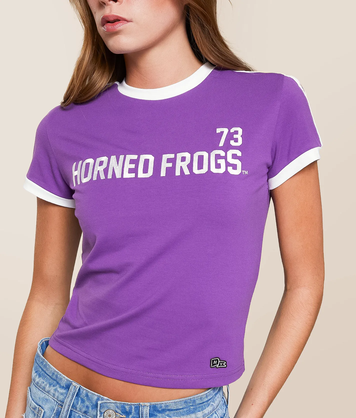 Tops | HYPE AND VICE TCU Horned Frogs Baby Cropped T-Shirt Purple