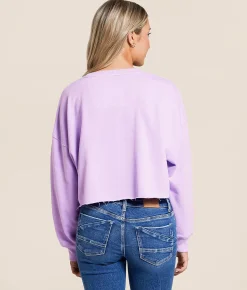Tops | Gameday SOCIAL® TCU Horned Frogs Cropped Pullover Lavender