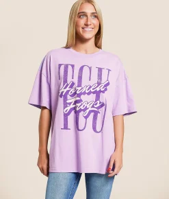 Gameday SOCIAL® TCU Horned Frogs Oversized T-Shirt Lavender Clearance