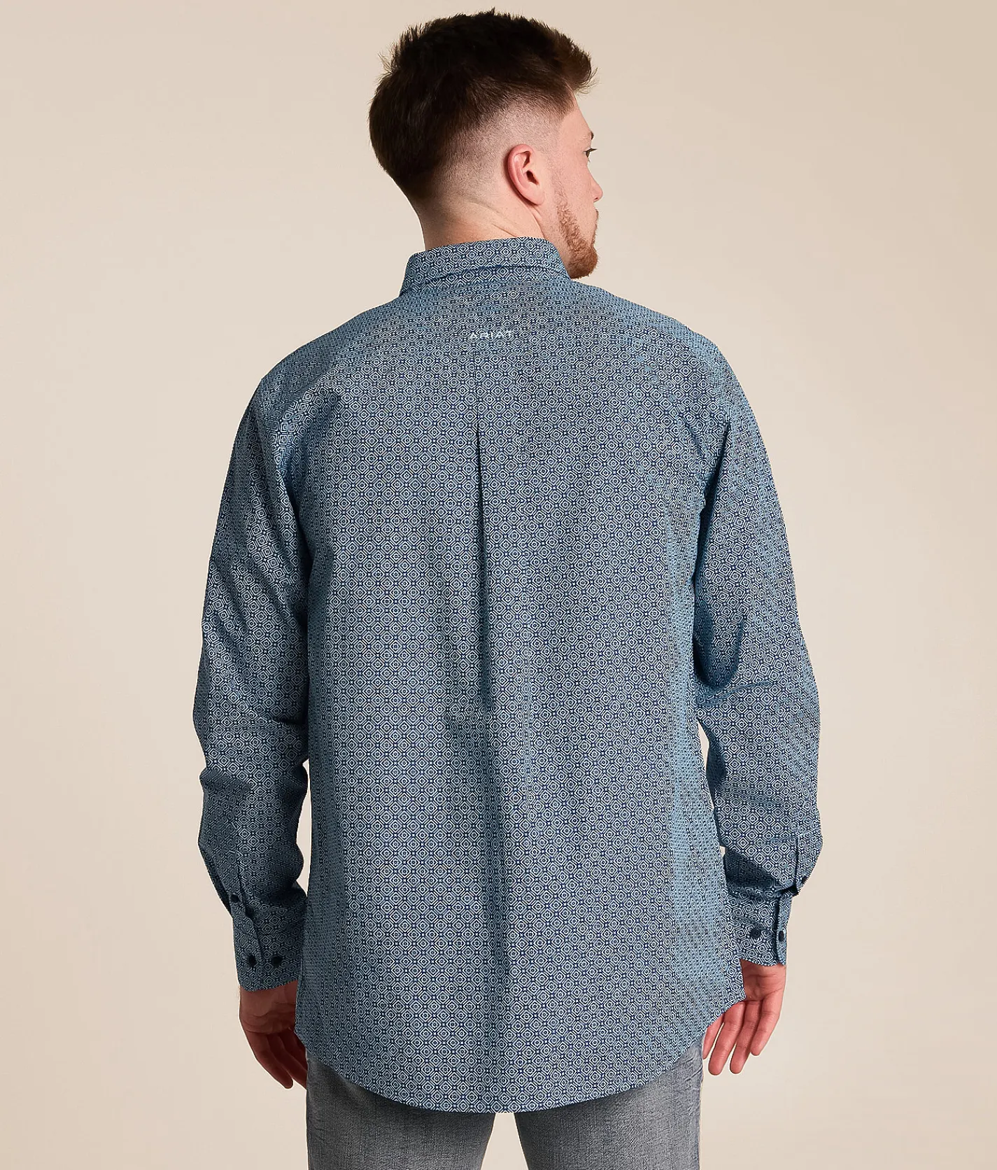 Ariat Team Jansen Fitted Shirt Navy Light Blue Discount