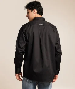 Ariat Team Logo Twill Classic Shirt Black Grey Clearance