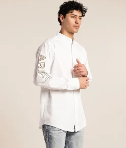Tops | Ariat Team Logo Twill Classic Shirt White Khaki
