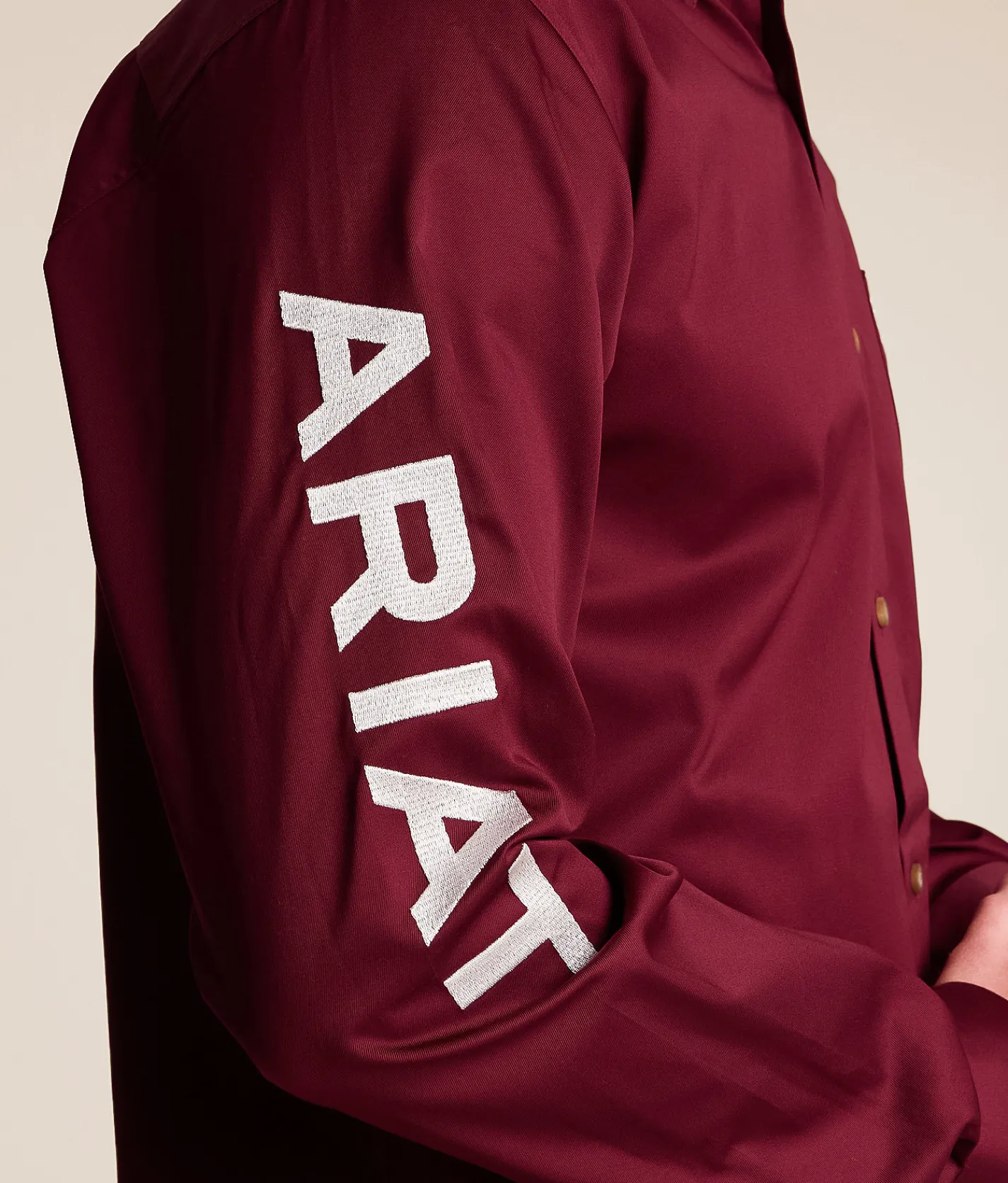 Tops | Ariat Team Logo Twill Shirt Burgundy White