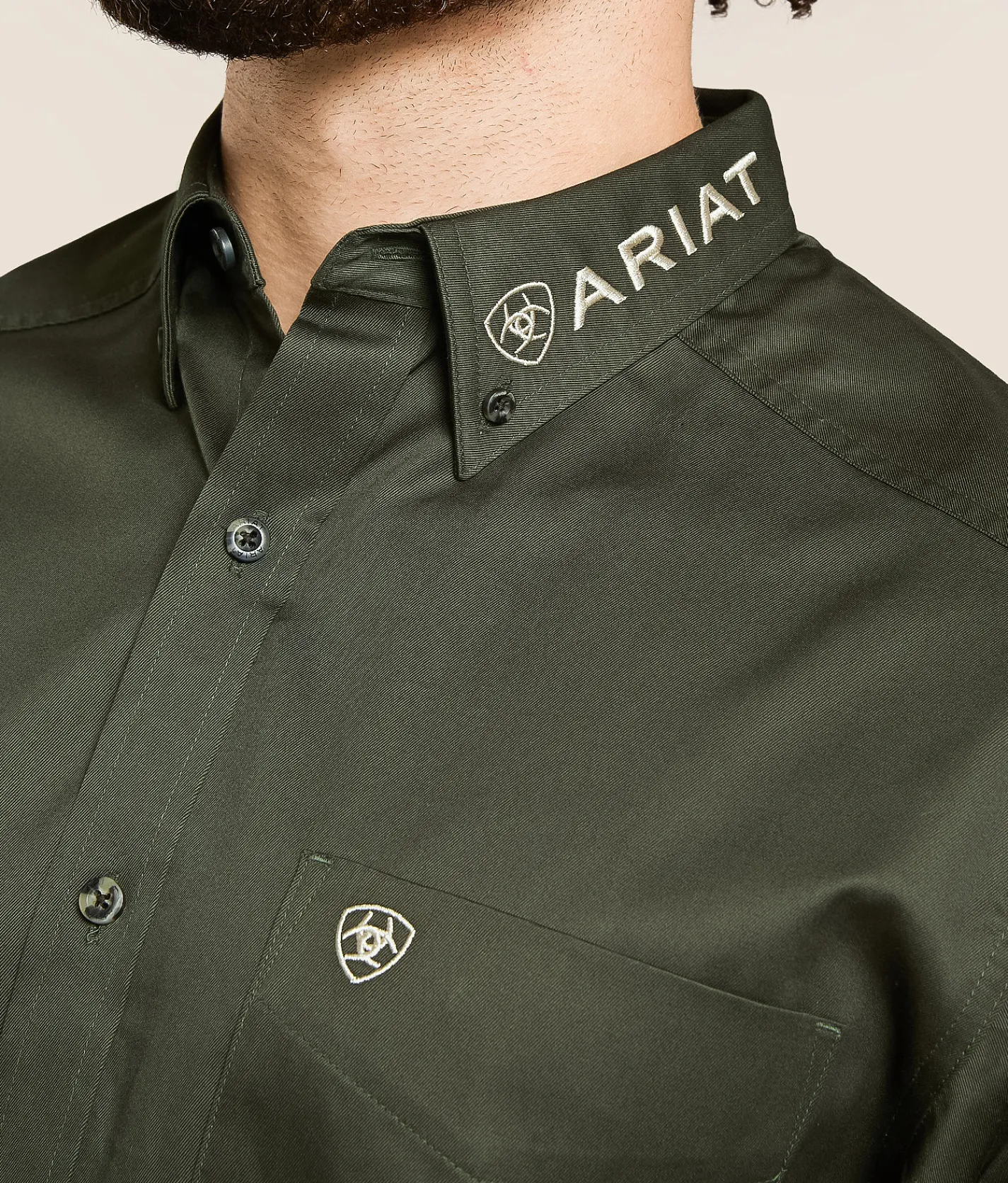 Tops | Ariat Team Logo Twill Shirt Olive Khaki