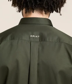 Tops | Ariat Team Logo Twill Shirt Olive Khaki