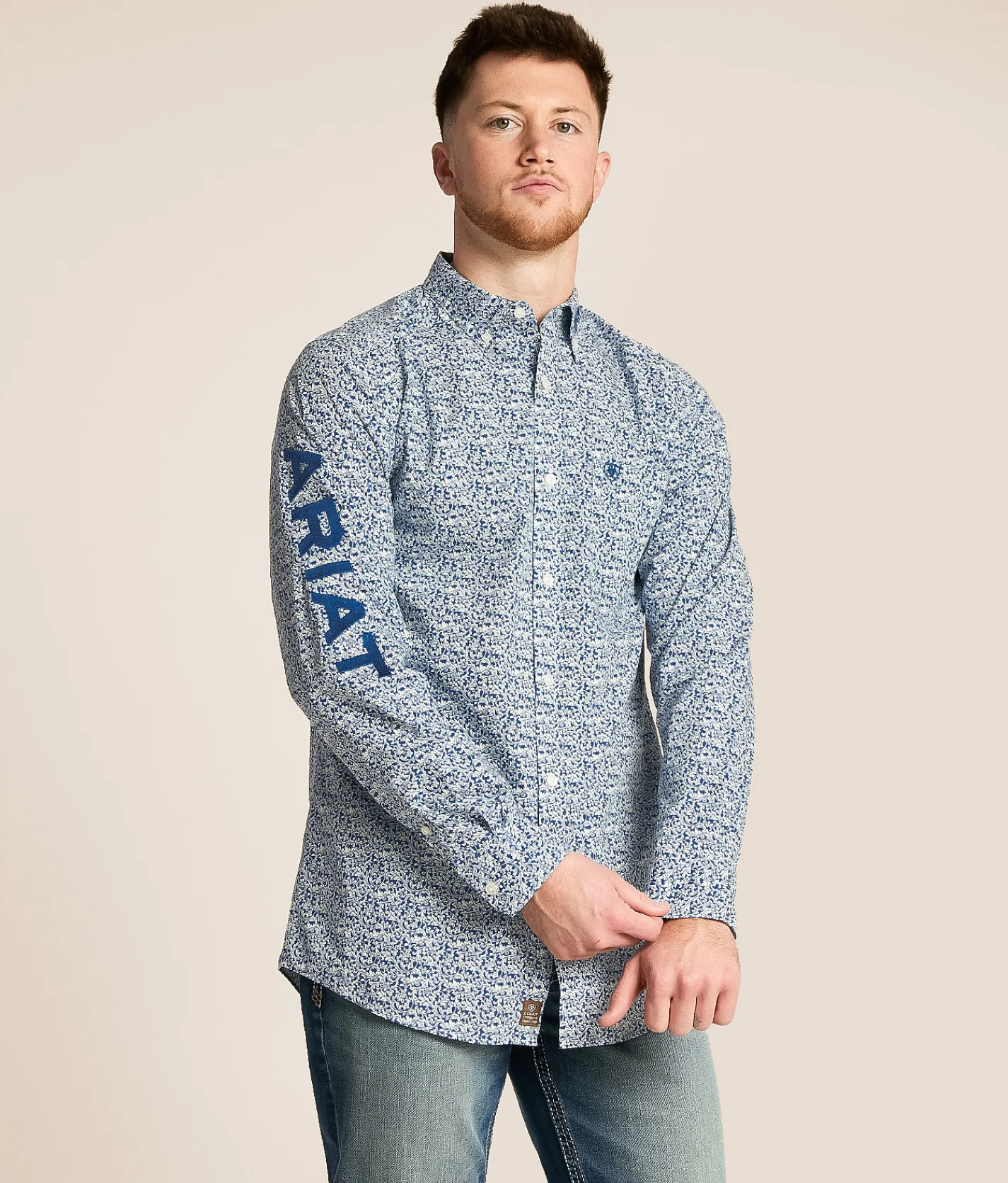 Ariat Team Parks Fitted Shirt Blue Navy Hot