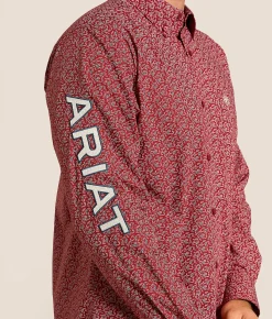 Ariat Team Pearl Shirt Red Beige Online