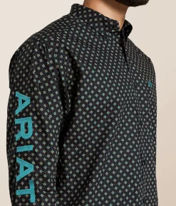 Tops | Ariat Team Philbert Classic Shirt Black Teal