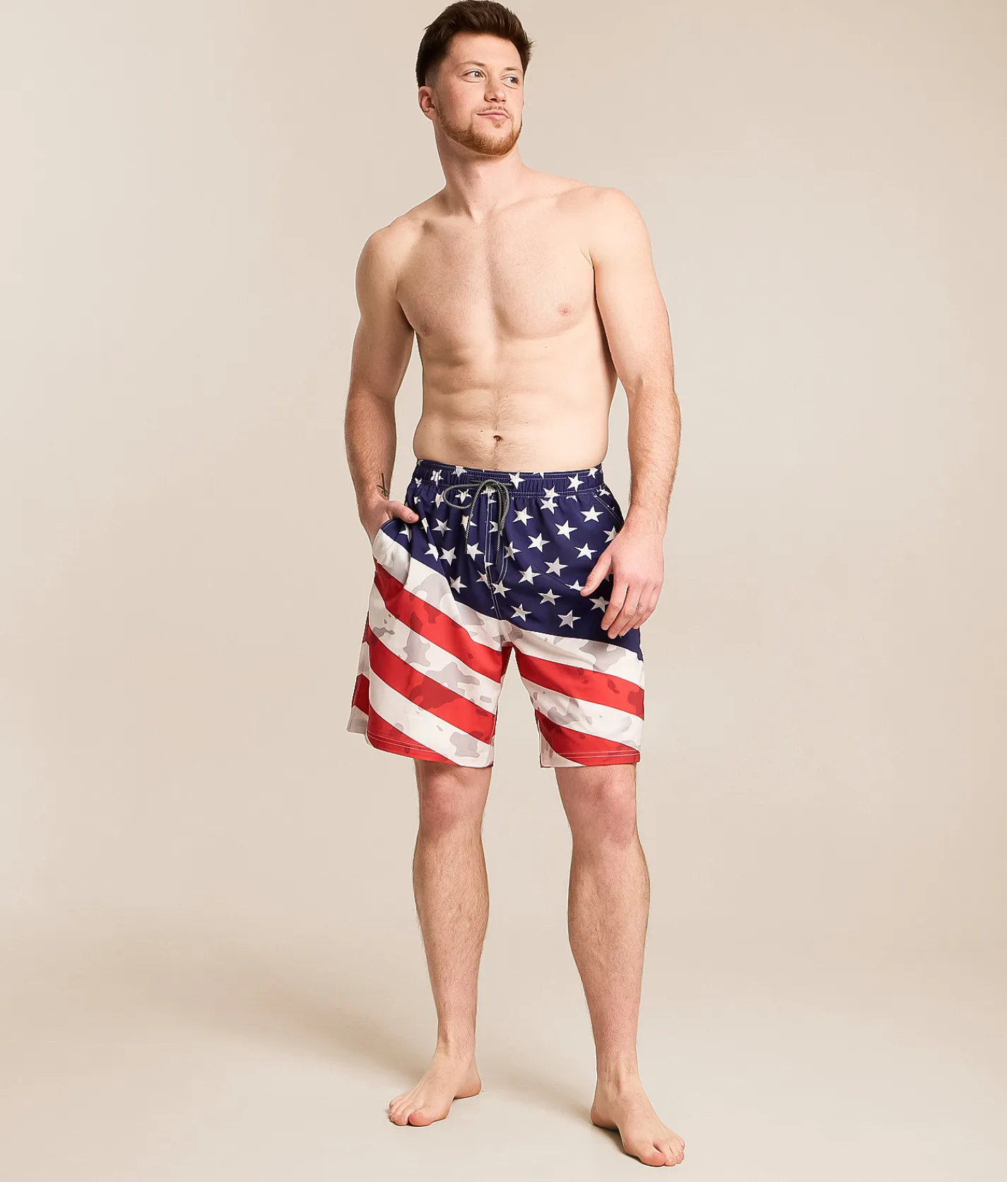 Howitzer Team USA Stretch Swim Trunks White Sale