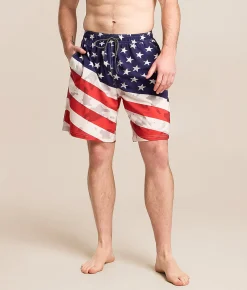 Howitzer Team USA Stretch Swim Trunks White Sale