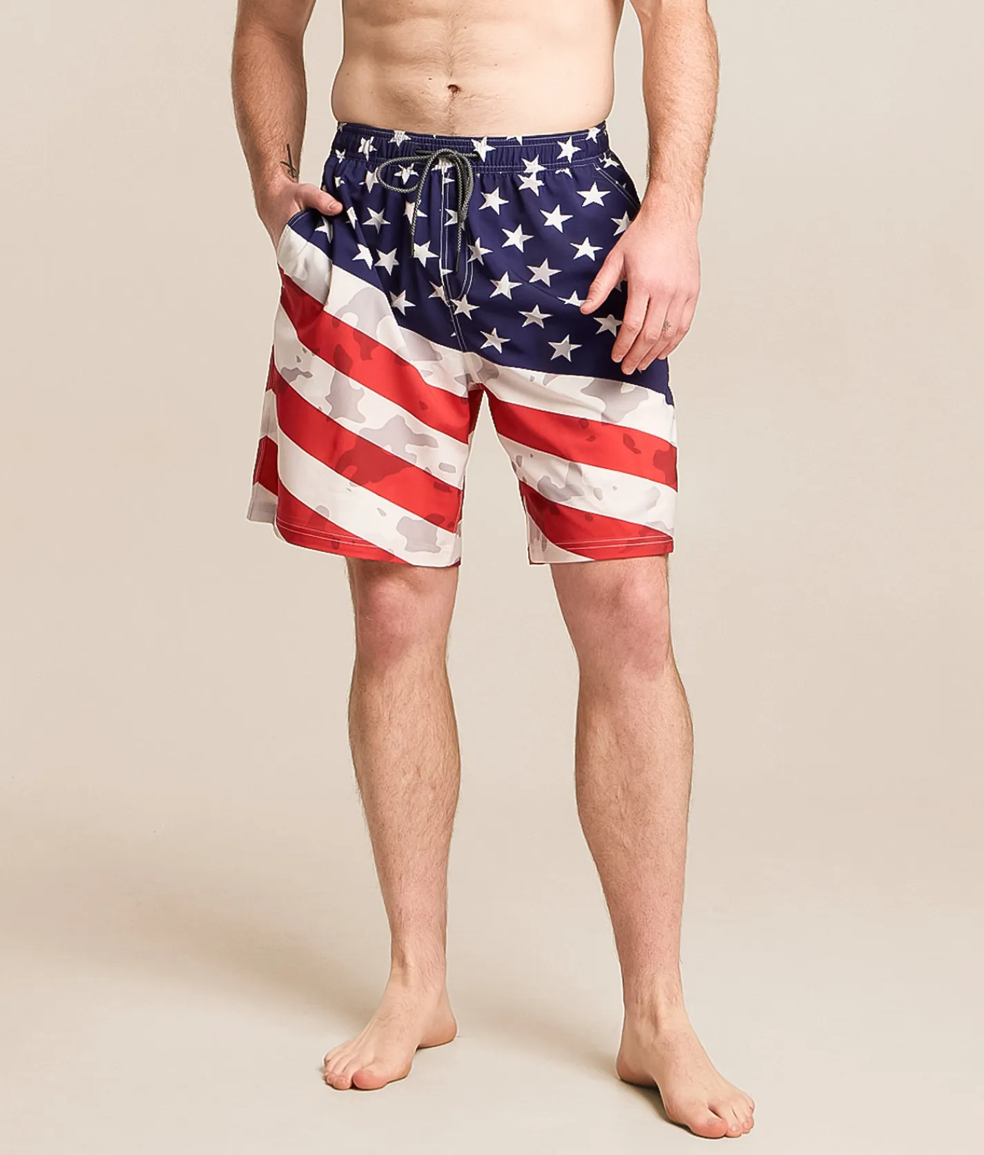 Howitzer Team USA Stretch Swim Trunks White Sale