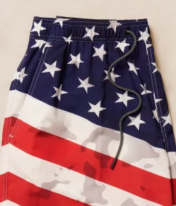 Bottoms | Howitzer Team USA Stretch Swim Trunks White