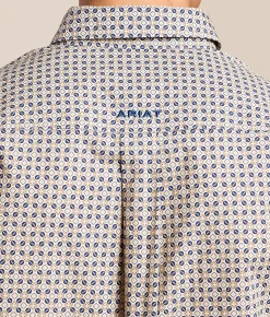Tops | Ariat Team Welles Fitted Shirt Khaki Dark Blue