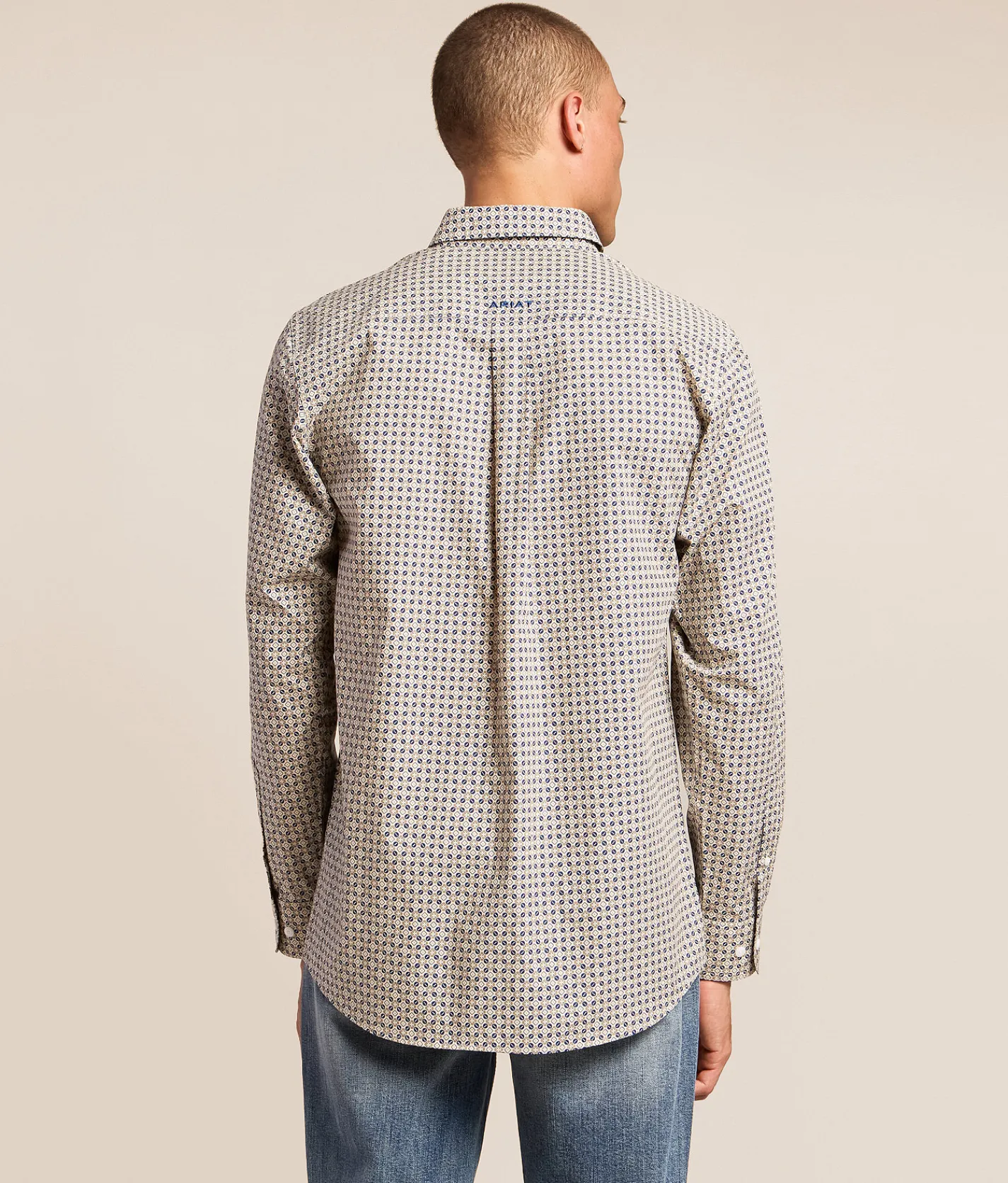 Tops | Ariat Team Welles Fitted Shirt Khaki Dark Blue