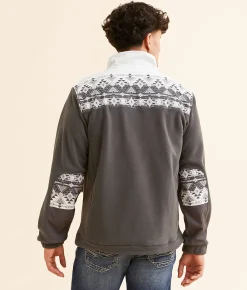 Hooey Tech Fleece Aztec Jacket Black White New
