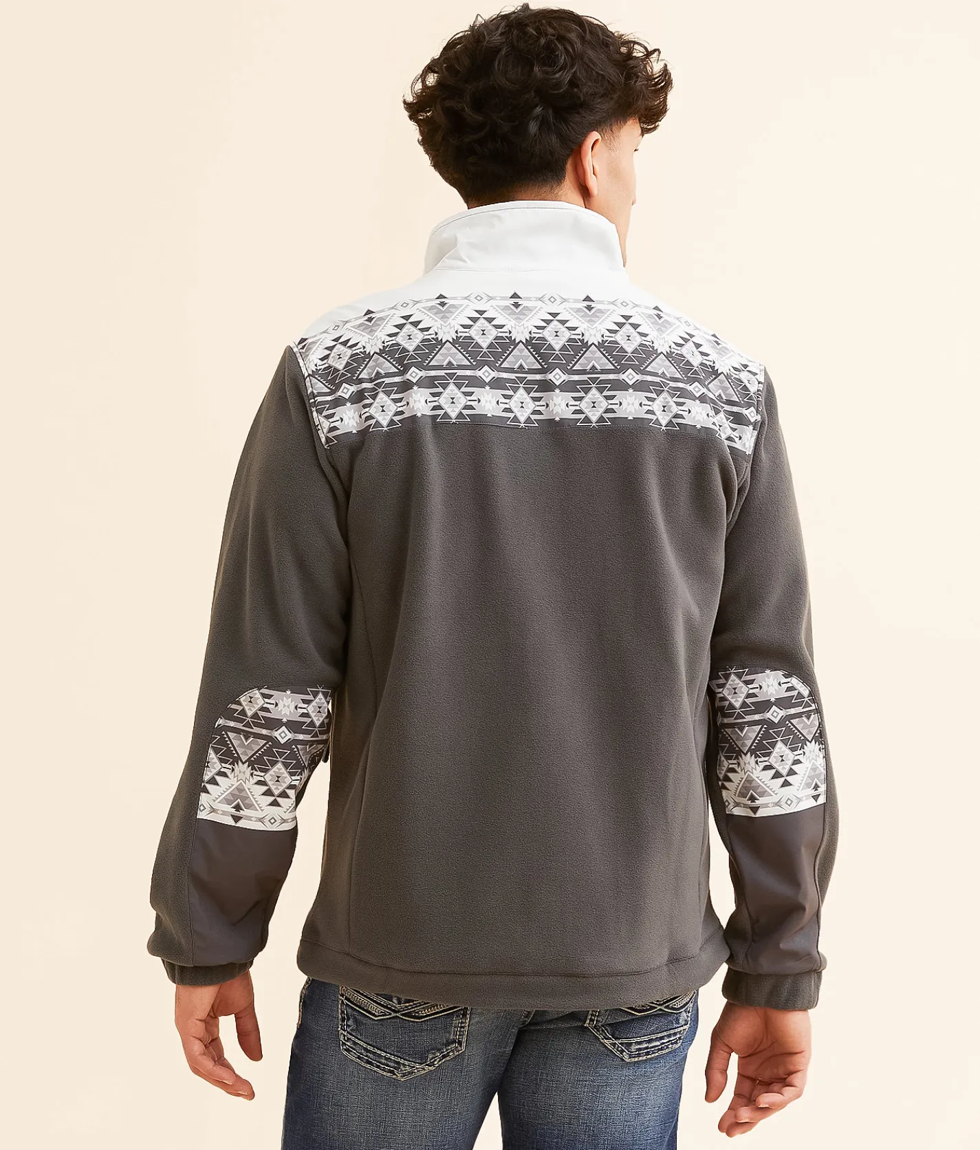 Hooey Tech Fleece Aztec Jacket Black White New