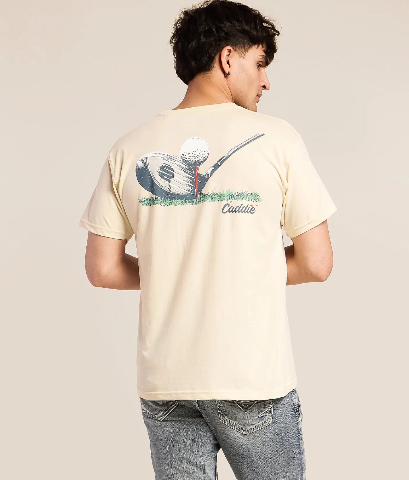 Tops|Graphic T-Shirts | Caddie Tee Time T-Shirt Ivory