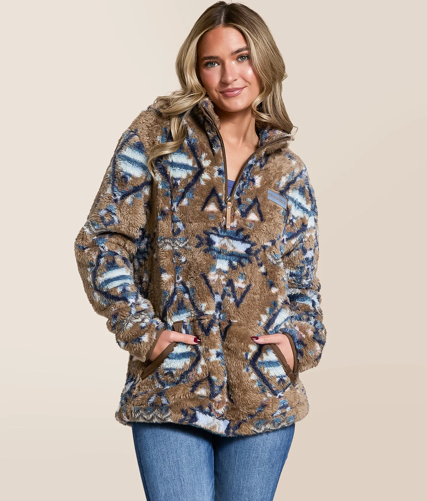Hooey Telluride Fleece Quarter Zip Pullover Shitake Sale