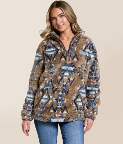 Hooey Telluride Fleece Quarter Zip Pullover Shitake Sale