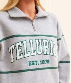 Modish Rebel Telluride Quarter Zip Pullover Heather Grey Outlet
