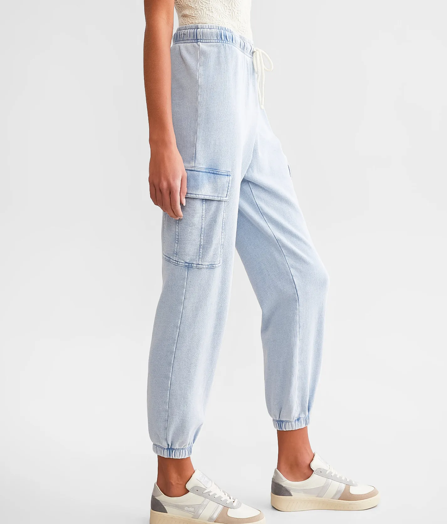 Z Supply Tempo Knit Cargo Jogger Washed Indigo Discount